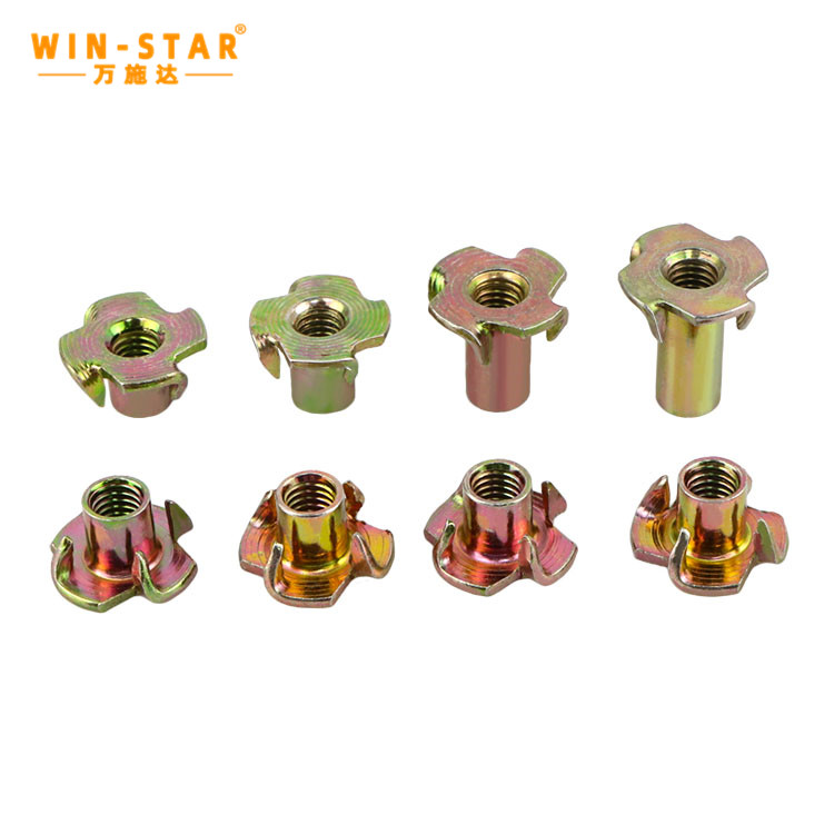  Carbon Steel Four Claws DIN1624 Furniture Four Prongs T Nuts