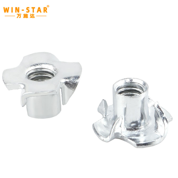 Four Claw Furniture T-nut Blind Pronged Insert T-Nut for Wood Furniture Hardware