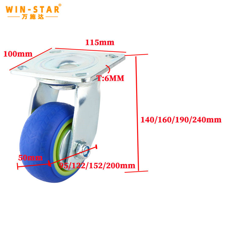  Heavy Duty Caster Wheels with Brake 4/5/6/8 Inch Loaded Casters 