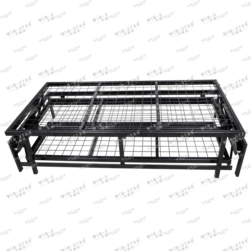  WINSTAR Folding Bed Strong Frame Portable Bed with Wheels Office Metal Modern Bed