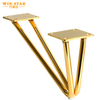 Wholesale Furniture Hardware Gold Legs V Shape Cabinet Sofa Iron Bed Legs