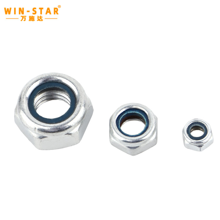 hex nylon insert lock nuts DIN985 nylon locking nut Non-slip nut