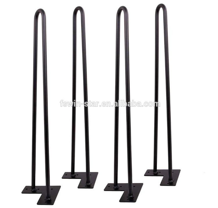 Furniture Accessory 150mm Black Triangle Hairpin Dining Chair Sofa Bed Legs