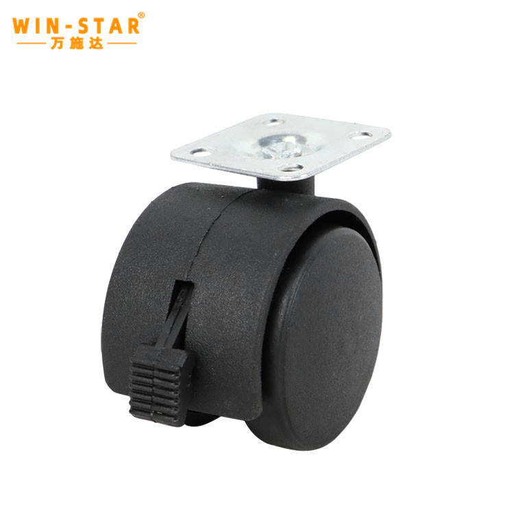Silent casters Nylon universal casters Shelf roller with break