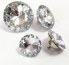 Crystal Buttons Transparent Glass Round Shank Chrome Upholstery Button for Sofa
