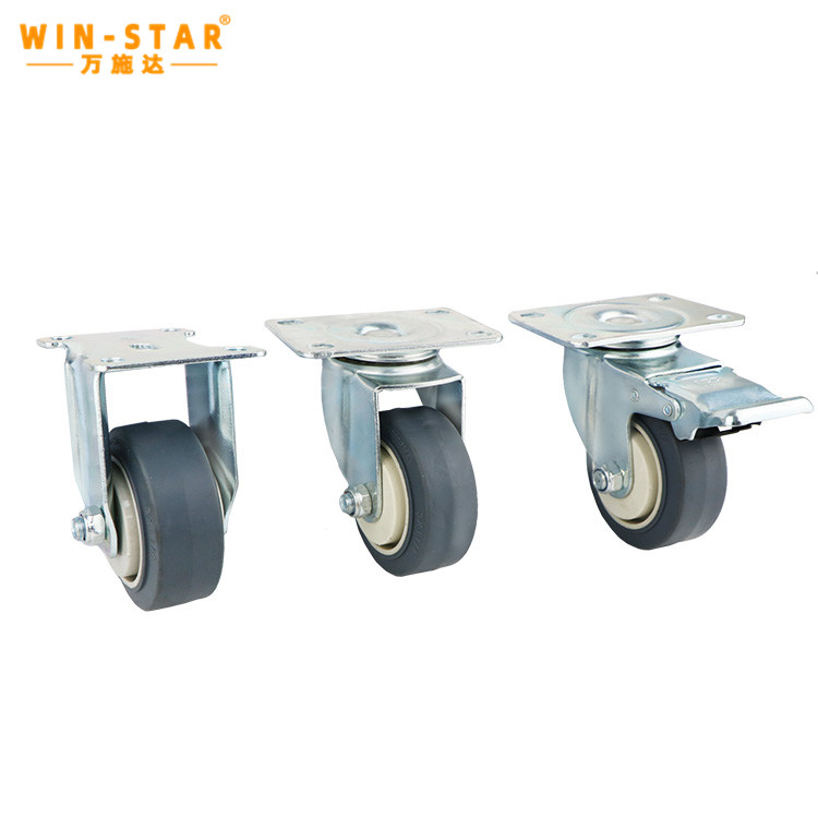Težke TPR High Elastic Castor Castor Wheel 5 -palčni brezupni casi Castors