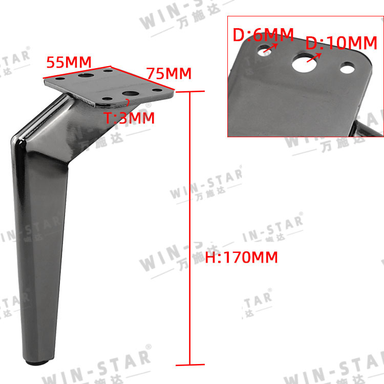  WINSTAR 150mm Brass Table Leg Gold Seat Furniture Legs Feet Metal Golden Matte Black Sofa Iron Legs