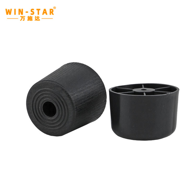 Wholesale Furniture Accessories Hardware Round Plastic Legs Black Plastic Sofa Legs Furniture Feet for Chair Table Sofa
