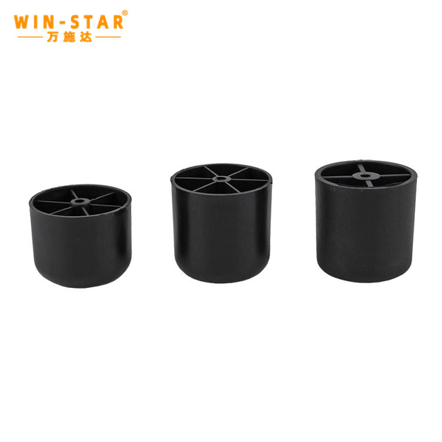 Top Selling Plastic Furniture Accessory Black Sofa Legs 50mm Height Plastic Feet for Outdoor Furniture