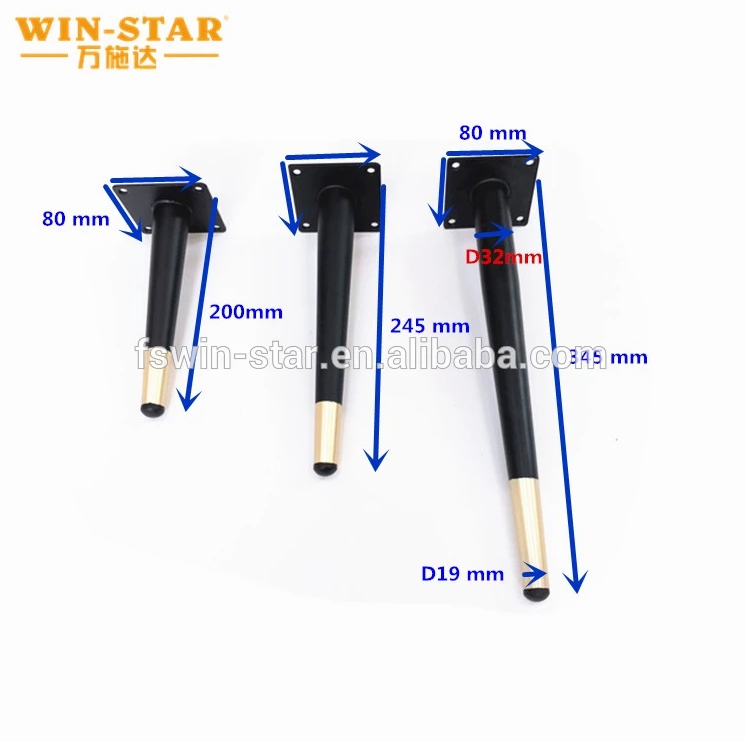 WINSTAR Wholesale Oblique Iron Table Cabinet Legs Furniture Gold Legs