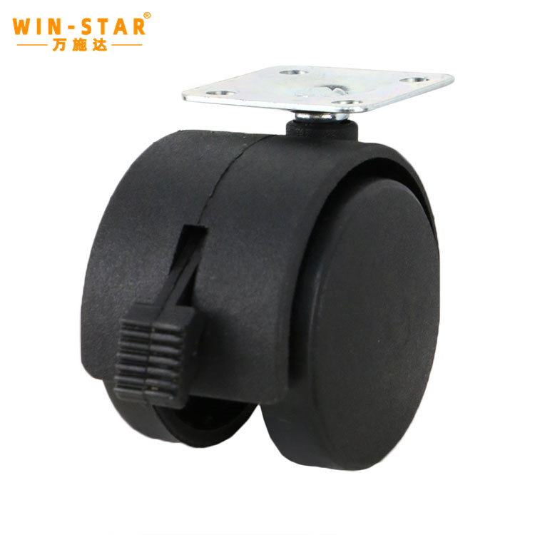 Silent casters Nylon universal casters Shelf roller with break