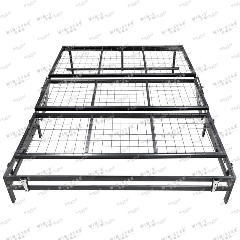  WINSTAR Folding Bed Strong Frame Portable Bed with Wheels Office Metal Modern Bed