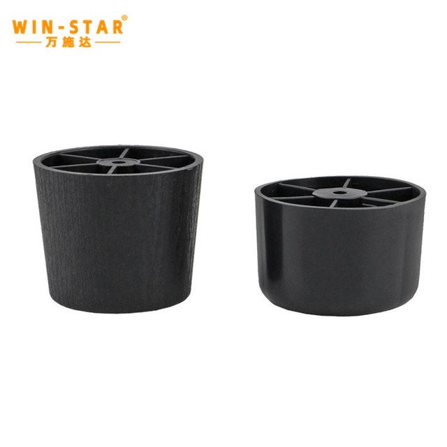 Wholesale Furniture Accessories Hardware Round Plastic Legs Black Plastic Sofa Legs Furniture Feet for Chair Table Sofa