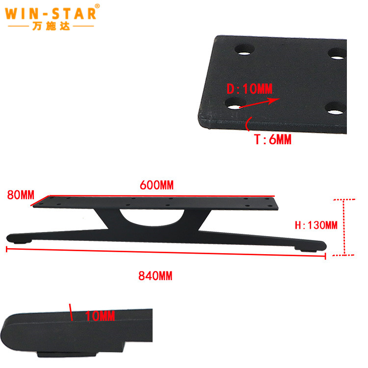 Wholesale Furniture Hardware Big 130mm Height Black Modern Sofa Legs for Base