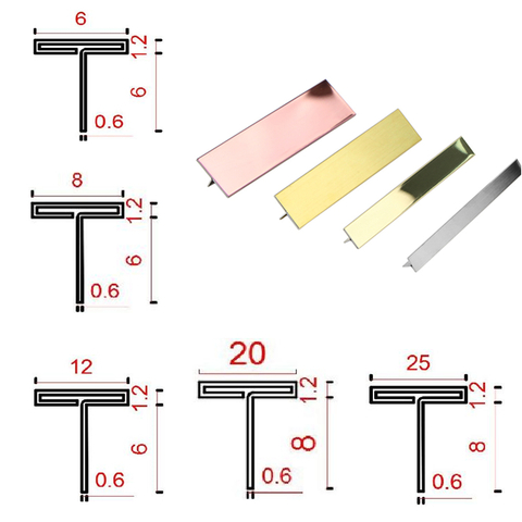 Завршна трака од нерђајућег челика 304 Украсна трака у облику слова Т