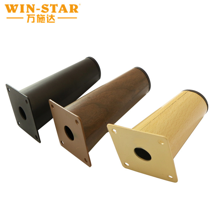 Factory Supply Pipe Oblique Wooden Color Metal Sofa Legs for Furniture
