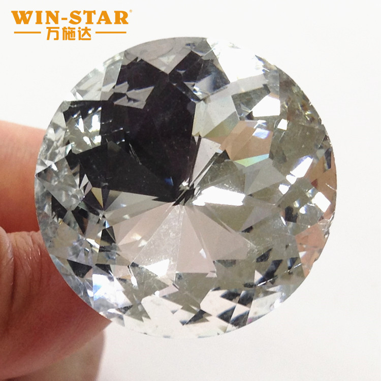 Crystal Buttons Transparent Glass Round Shank Chrome Upholstery Button for Sofa