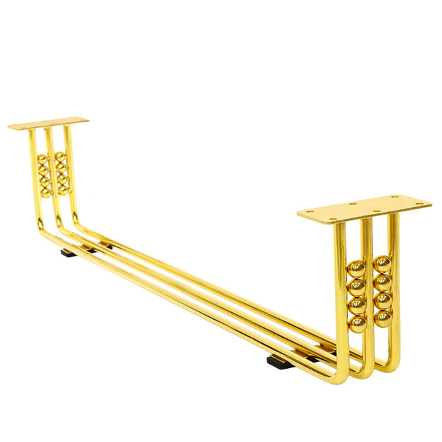 WINSTAR Hotsale Furniture Parts Metal 150mm Rod Golden Sofa Bed Legs With Balls