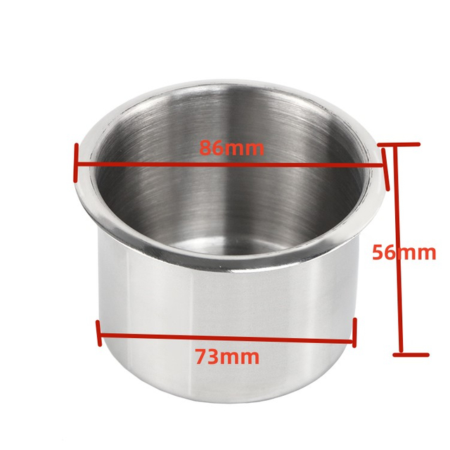 86*73*H56 mm 304 Stainless Steel Poker Desk Cup Holder Furniture Sofa Chair Silver Cup Holders