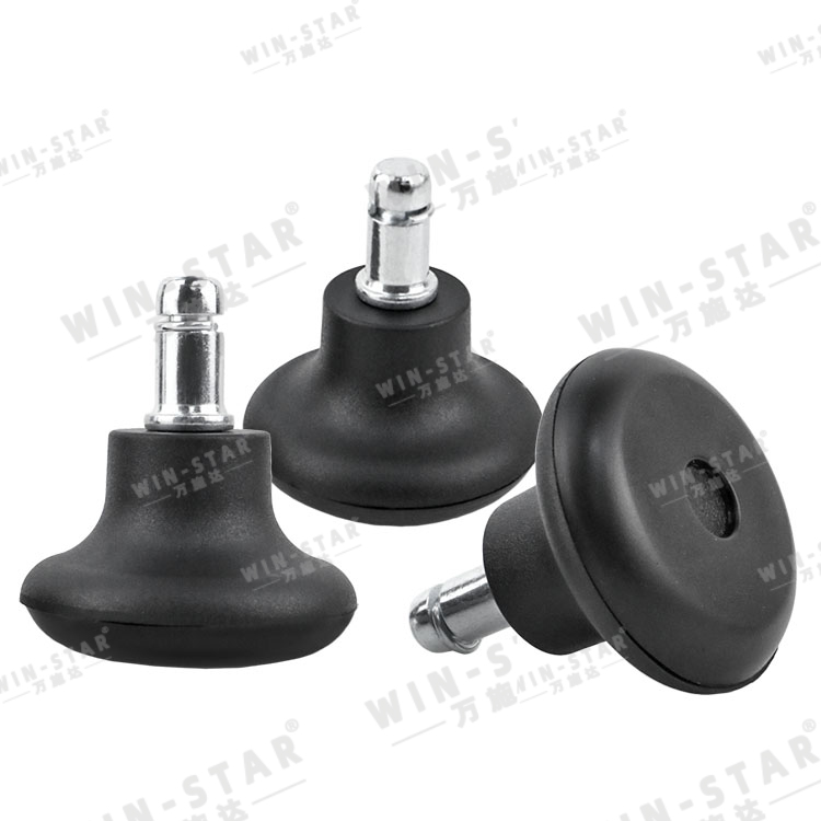 Black Plastic Chair Legs for Office Chair Furniture Leveling Glides with Plate Mounting PP
