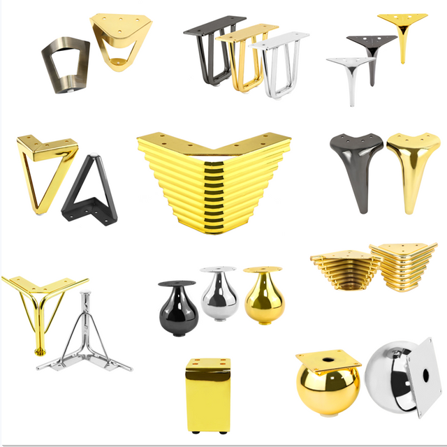 Heavy Duty Furniture Legs Golden Color Steel Metal Furniture Leg Table Chair Sofa Legs