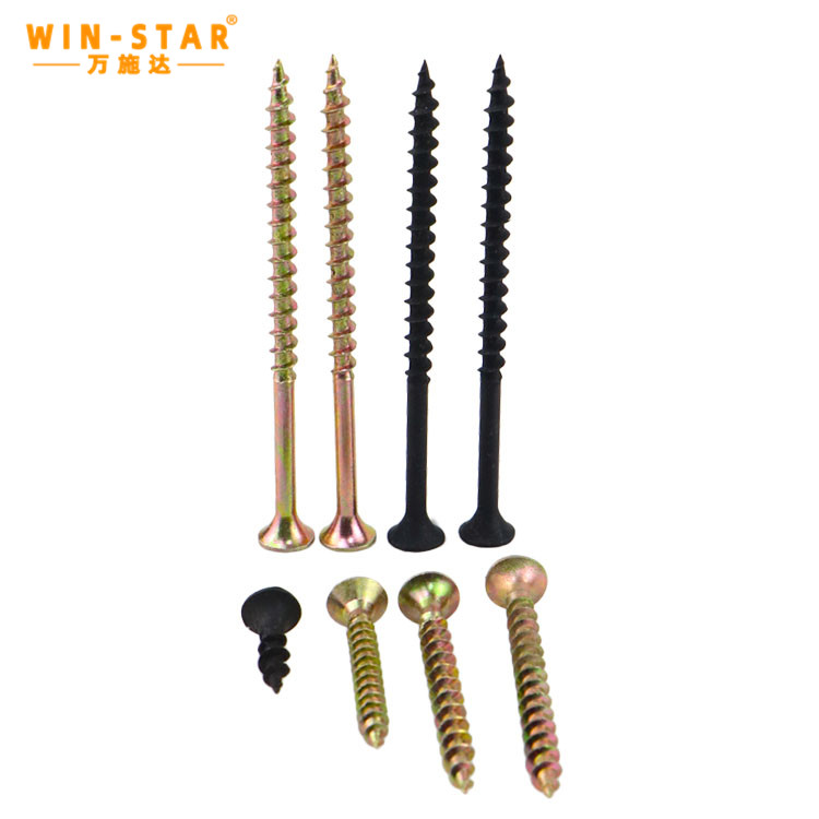 Carbon Flat Bugle Head Gypsum Self Tapping Drywall Screw Black Phosphated