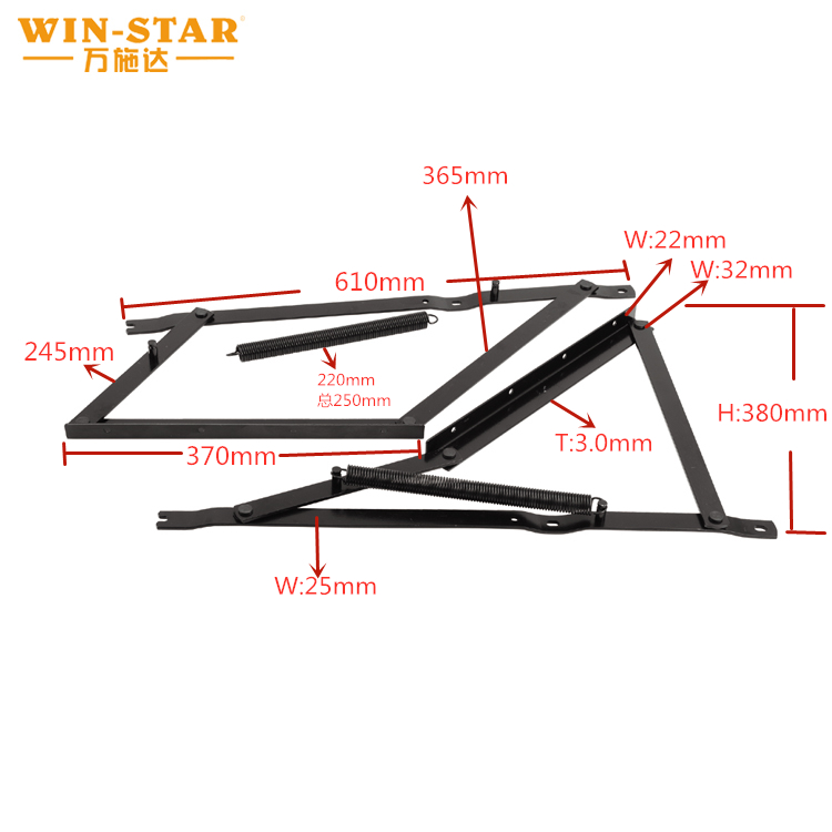 WINSTAR Folding Metal Storage Spring Hinge Sofa Bed Mechanism With Springs Sofa Bed Accessories
