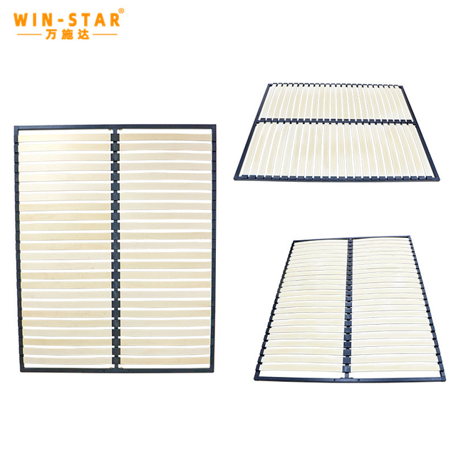 Factory Direct Furniture Metal Bed Frame with Wooden Slats for Bedroom Furniture King Queen Storage Bed Base
