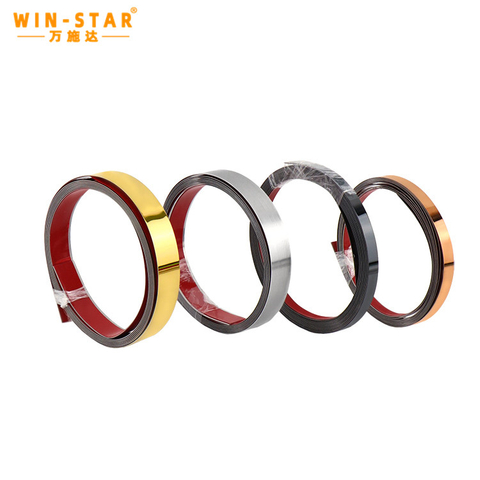 Easy Installation Adhesive Stainless Steel Strip Gold Luxury Metal Flat Strip Roll Trim