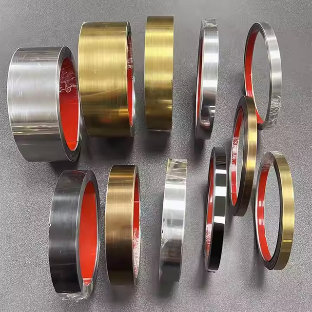 Easy Installation Adhesive Stainless Steel Strip Gold Luxury Metal Flat Strip Roll Trim