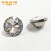 Crystal Buttons Transparent Glass Round Shank Chrome Upholstery Button for Sofa