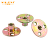 M6 M8 M10 M12 Zinc Plated Furniture Connector T Nut Three Hole Round Base Lock Nut