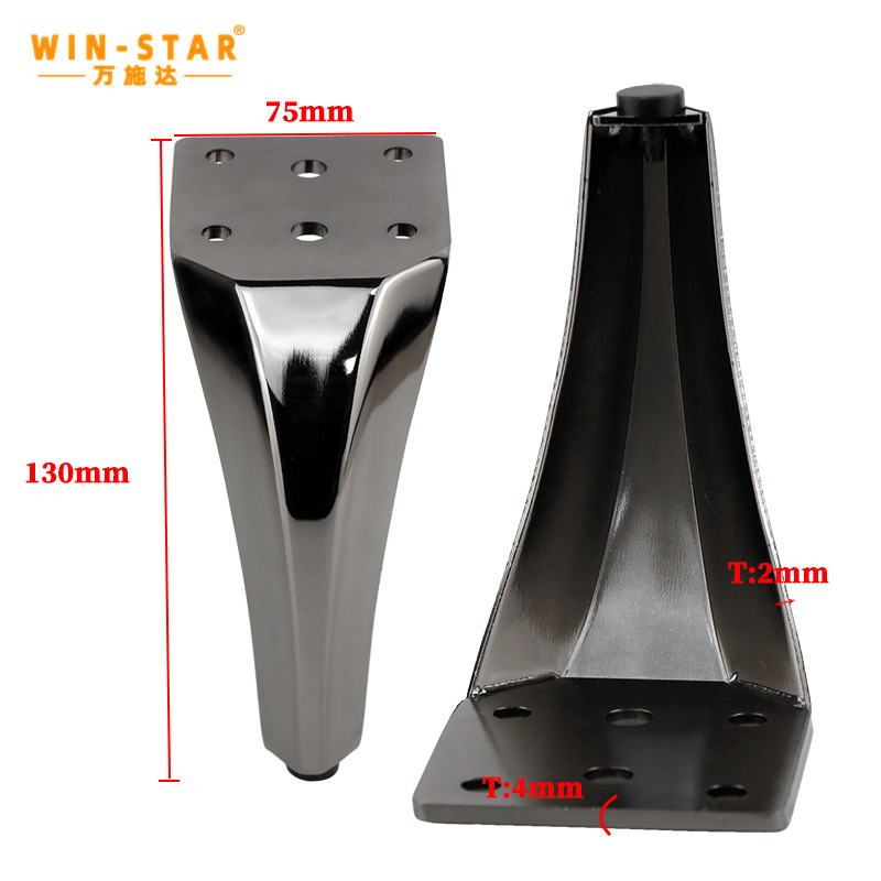 What are the characteristics of metal sofa legs with good stability?