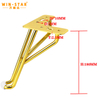 150MM Modern Design Furniture Living Room Iron Legs Gold Sofa Bed Legs 