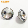 Crystal Buttons Transparent Glass Round Shank Chrome Upholstery Button for Sofa