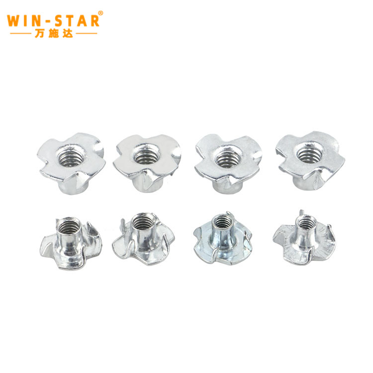 Four Claw Furniture T-nut Blind Pronged Insert T-Nut for Wood Furniture Hardware