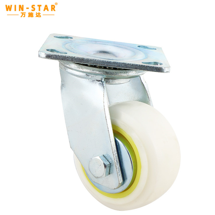  Heavy Duty Plate Caster Soft Rubber Swivel Industrial Caster for Trolley