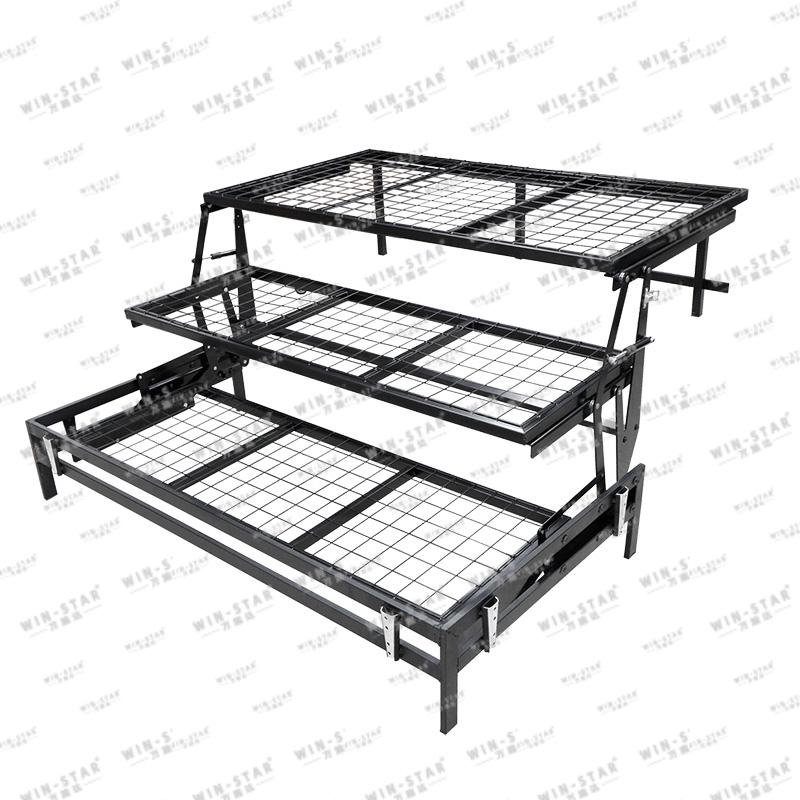  WINSTAR Folding Bed Strong Frame Portable Bed with Wheels Office Metal Modern Bed