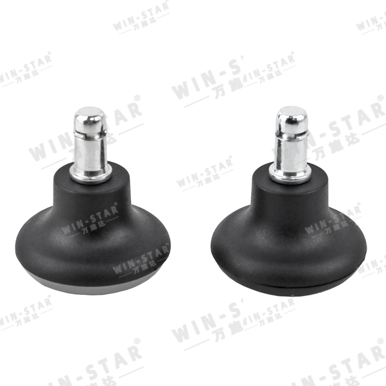  Black Plastic Chair Legs for Office Chair Furniture Leveling Glides with Plate Mounting PP