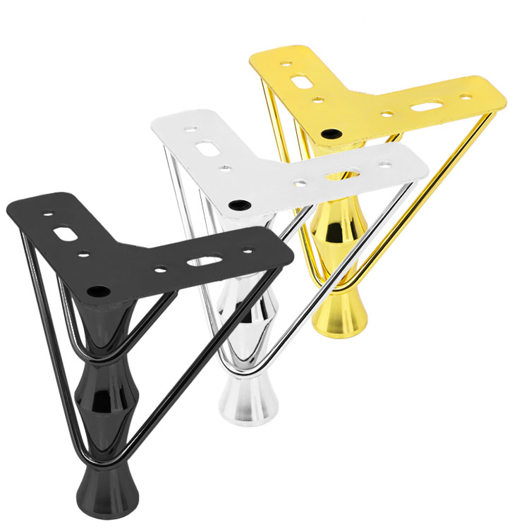  Good Quality Golden Iron Metal Triangle Metal Sofa Legs Furniture Legs Cabinet Leg Series