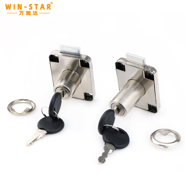 Nickel Plated Iron Material 139-22 Drawer Locks with Two Plastic Keys