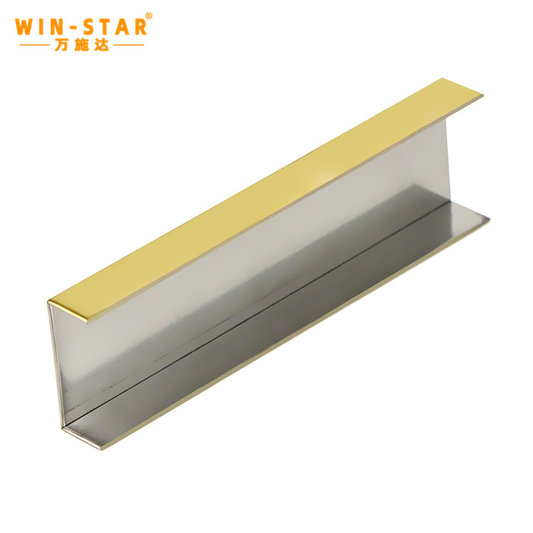 Light luxury mirror gold stainless steel U-tile decoration strip