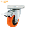 Orange 3/4/5 Inch Castor Wheels Industrial Nylon Steel Outdoor wheel