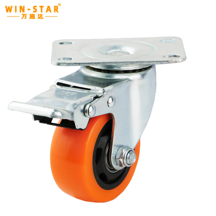 Orange 3/4/5 Inch Castor Wheels Industrial Nylon Steel Outdoor wheel