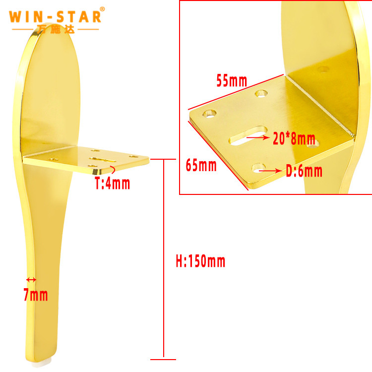 Durable iron material construction of ZD-N393-A furniture legs