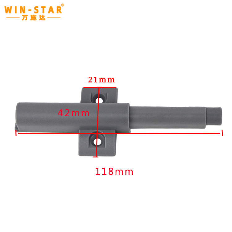 Magnetic tip of the DC006 long stroke push to open system ensuring secure door closure