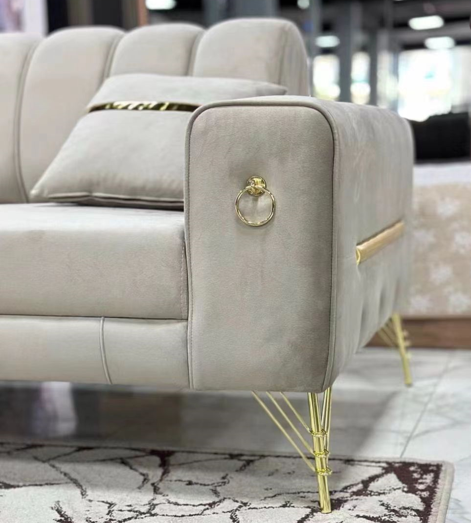 Installation example of modern metal furniture legs on a premium cabinet