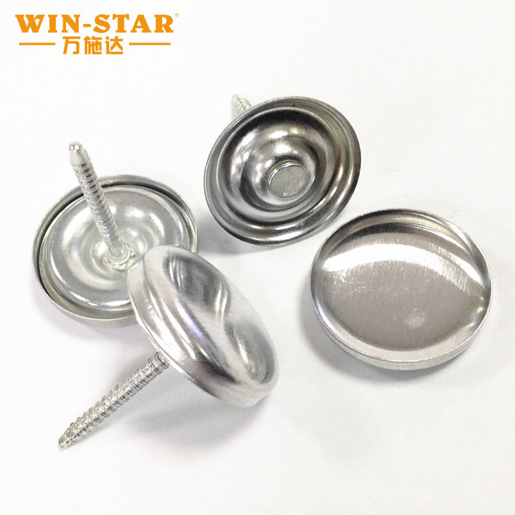 Complete range of sofa hardware accessories and fabric buttons ready for assembly