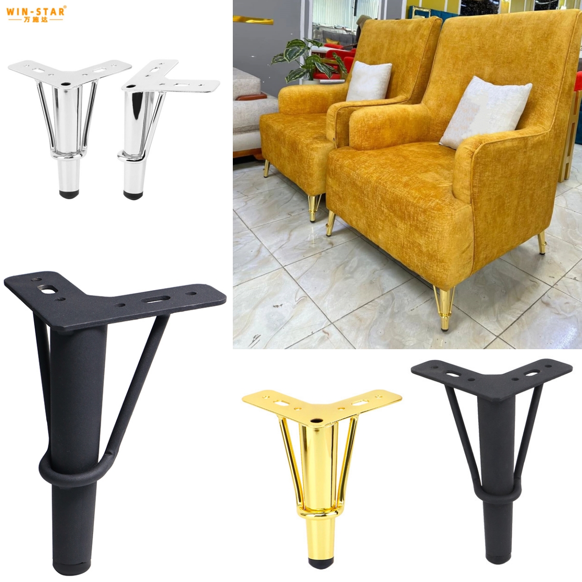 Triangular support structure of heavy duty sofa leg