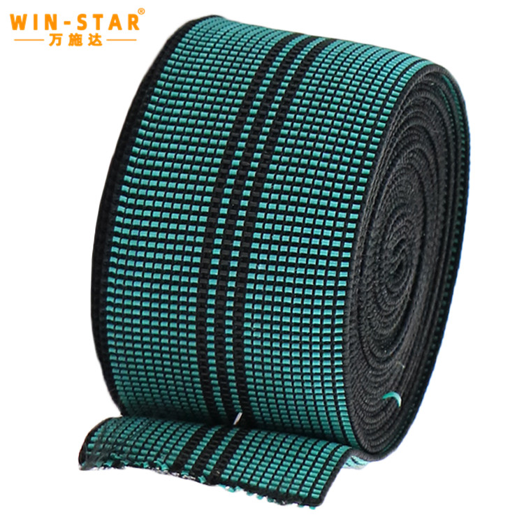 Bulk packaging of durable elastic sofa webbing for large-scale manufacturing